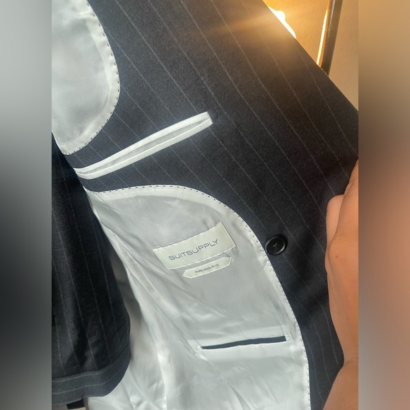 Suitsupply Grey Pinstripe Double Breasted Suit 44r - Picture 4 of 11